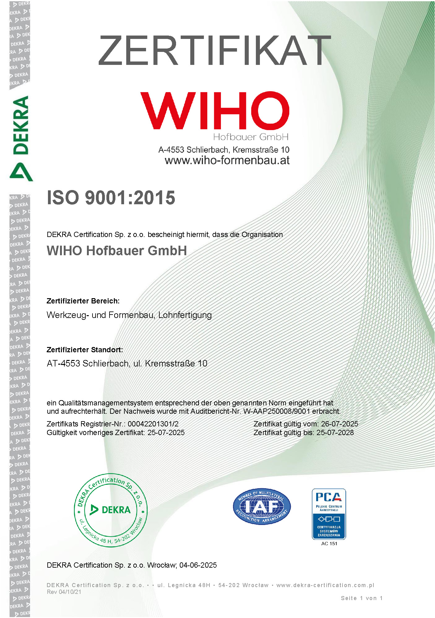 AP250008_Zertifikat_WIHO Hofbauer GmbH_9001_2025_DE