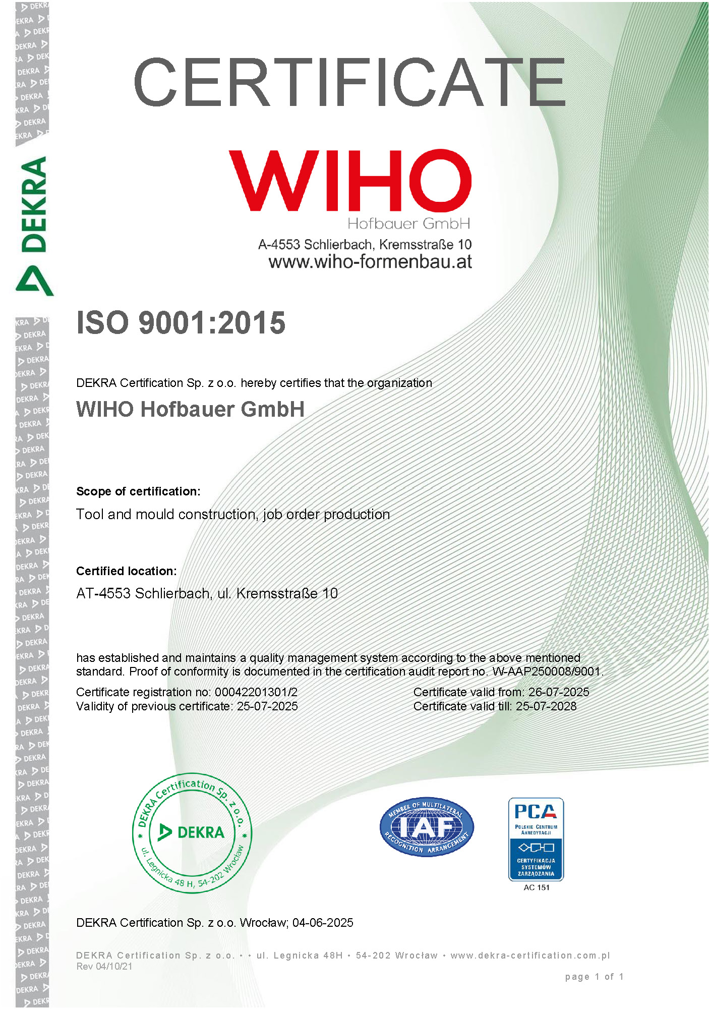 AP250008_Zertifikat_WIHO Hofbauer GmbH_9001_2025_EN